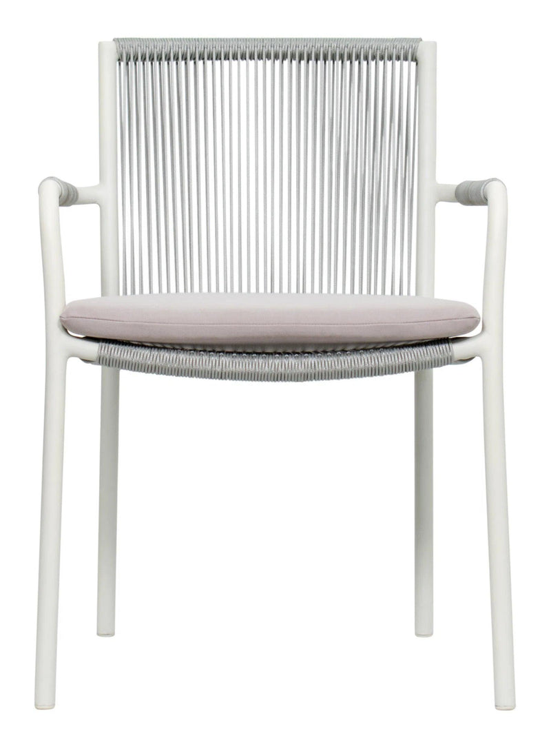 Dining Arm Chair Set of Two - White Outdoor Outdoor Dining Chairs LOOMLAN By Seasonal Living