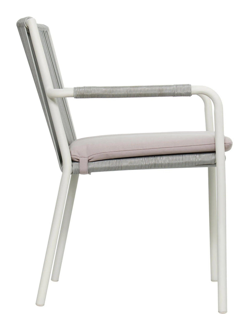 Dining Arm Chair Set of Two - White Outdoor Outdoor Dining Chairs LOOMLAN By Seasonal Living