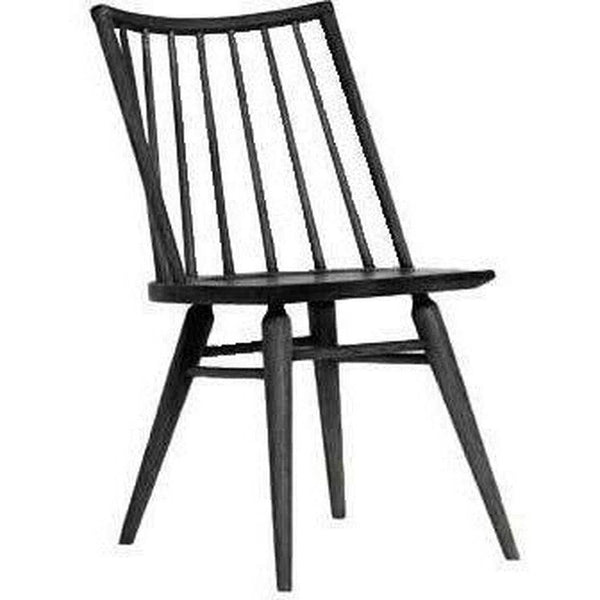Dining Chair Black 2PC Set Wood Seat With Wood Base Slatback Dining Chairs LOOMLAN By LH Imports