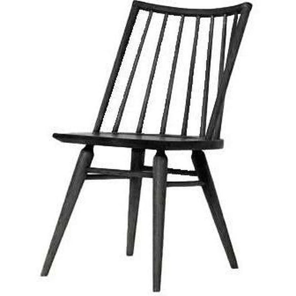 Dining Chair Black 2PC Set Wood Seat With Wood Base Slatback Dining Chairs LOOMLAN By LH Imports