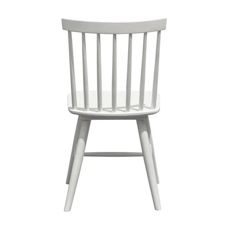 Dining Chair White 2PC Set Wood Seat With Wood Base Slatback Dining Chairs LOOMLAN By LH Imports