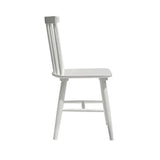 Dining Chair White 2PC Set Wood Seat With Wood Base Slatback Dining Chairs LOOMLAN By LH Imports