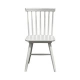 Dining Chair White 2PC Set Wood Seat With Wood Base Slatback Dining Chairs LOOMLAN By LH Imports