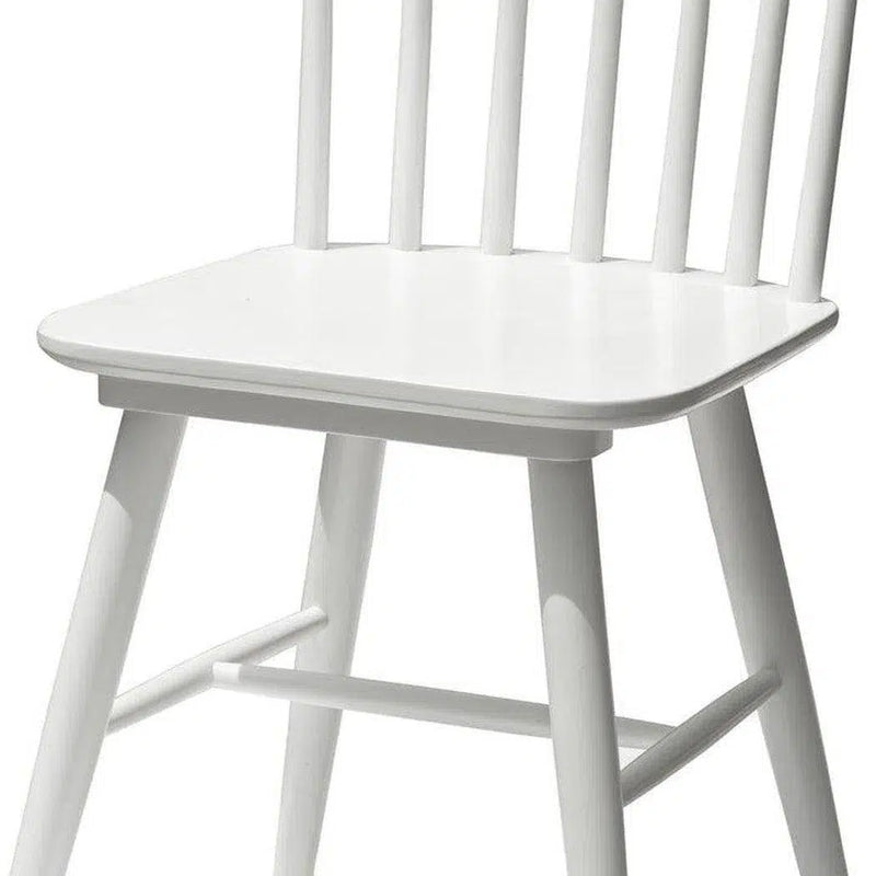 Dining Chair White 2PC Set Wood Seat With Wood Base Slatback Dining Chairs LOOMLAN By LH Imports