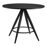 Dinos Wood and Steel Black Round Dining Table Dining Tables LOOMLAN By Zuo Modern