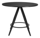 Dinos Wood and Steel Black Round Dining Table Dining Tables LOOMLAN By Zuo Modern