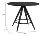 Dinos Wood and Steel Black Round Dining Table Dining Tables LOOMLAN By Zuo Modern