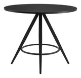 Dinos Wood and Steel Black Round Dining Table Dining Tables LOOMLAN By Zuo Modern