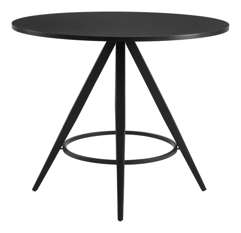 Dinos Wood and Steel Black Round Dining Table Dining Tables LOOMLAN By Zuo Modern