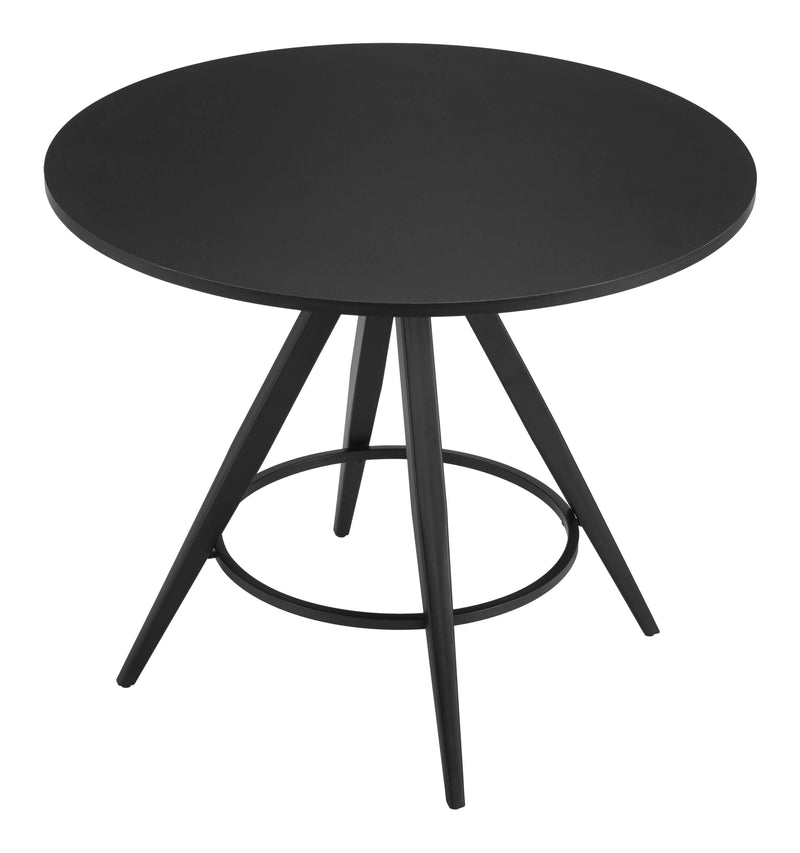 Dinos Wood and Steel Black Round Dining Table Dining Tables LOOMLAN By Zuo Modern