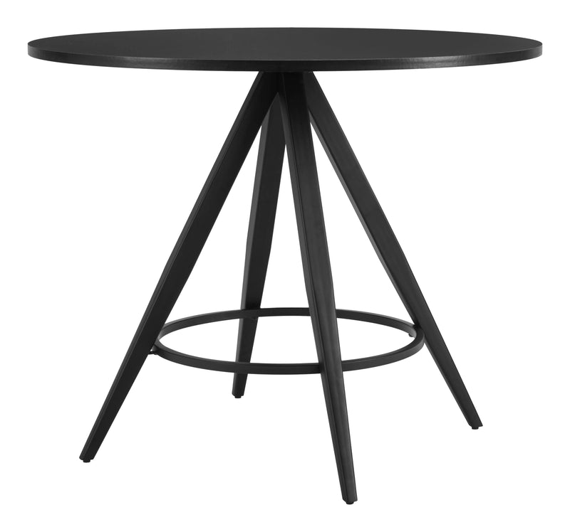 Dinos Wood and Steel Black Round Dining Table Dining Tables LOOMLAN By Zuo Modern