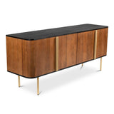 Dionne Wood and Metal Brown 4 Door Sideboard Sideboards LOOMLAN By Moe's Home