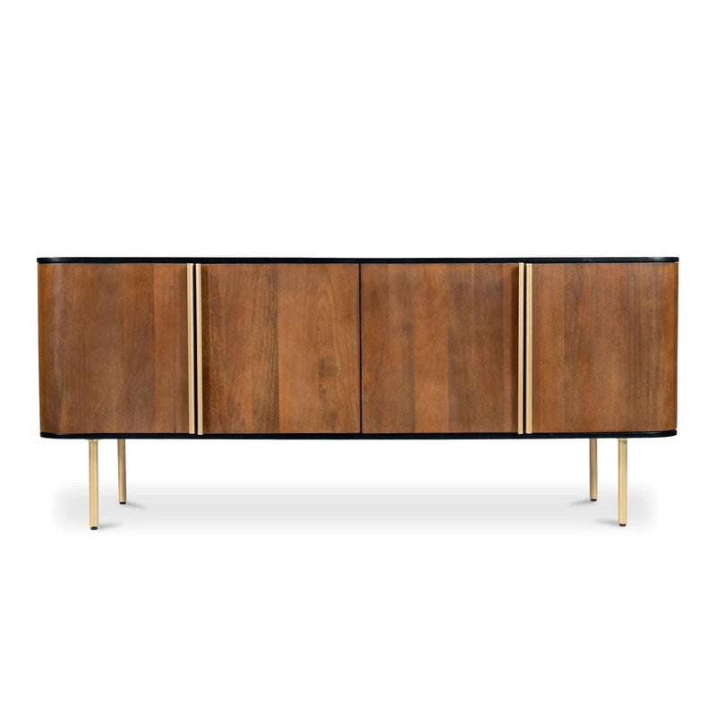 Dionne Wood and Metal Brown 4 Door Sideboard Sideboards LOOMLAN By Moe's Home