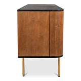 Dionne Wood and Metal Brown 4 Door Sideboard Sideboards LOOMLAN By Moe's Home