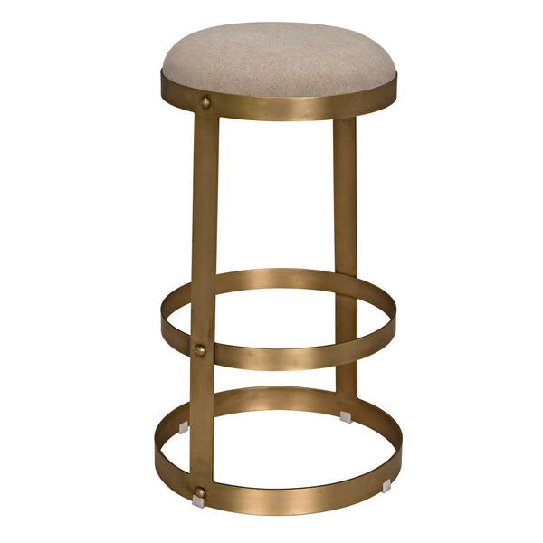 Dior Bar Steel Stool With Brass Finish Bar Stools LOOMLAN By Noir