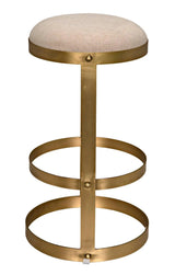 Dior Bar Steel Stool With Brass Finish Bar Stools LOOMLAN By Noir