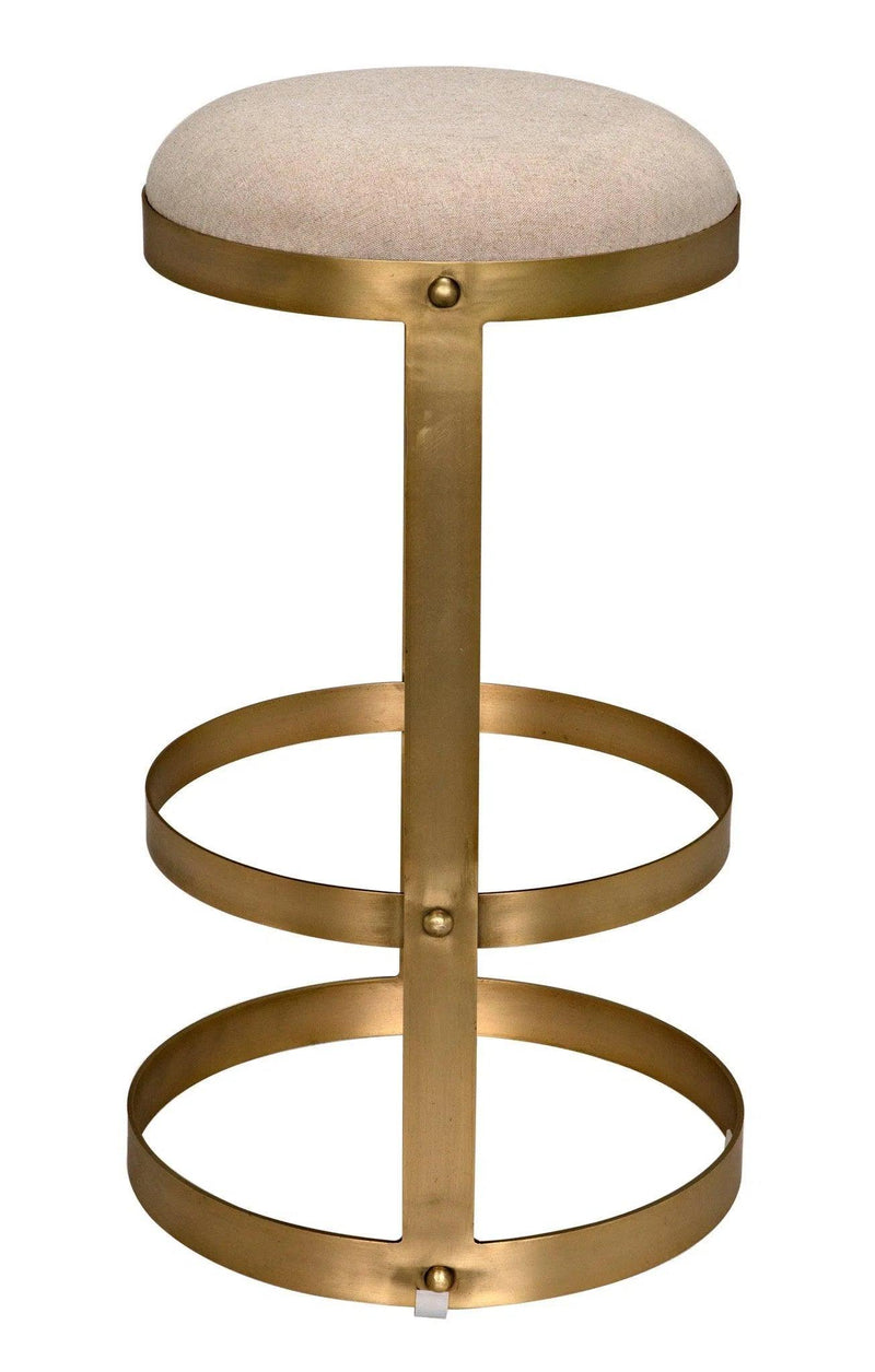 Dior Bar Steel Stool With Brass Finish Bar Stools LOOMLAN By Noir