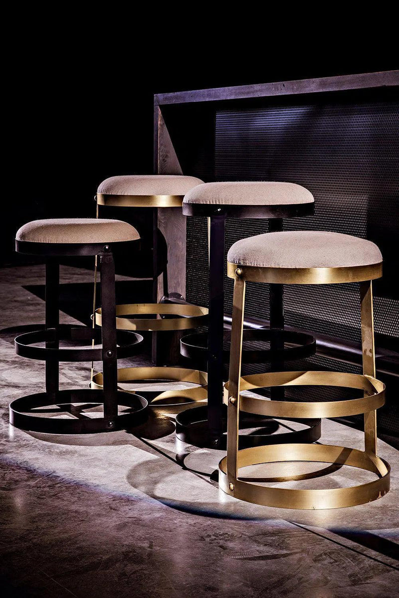 Dior Steel Counter Stool With Brass Finish Counter Stools LOOMLAN By Noir