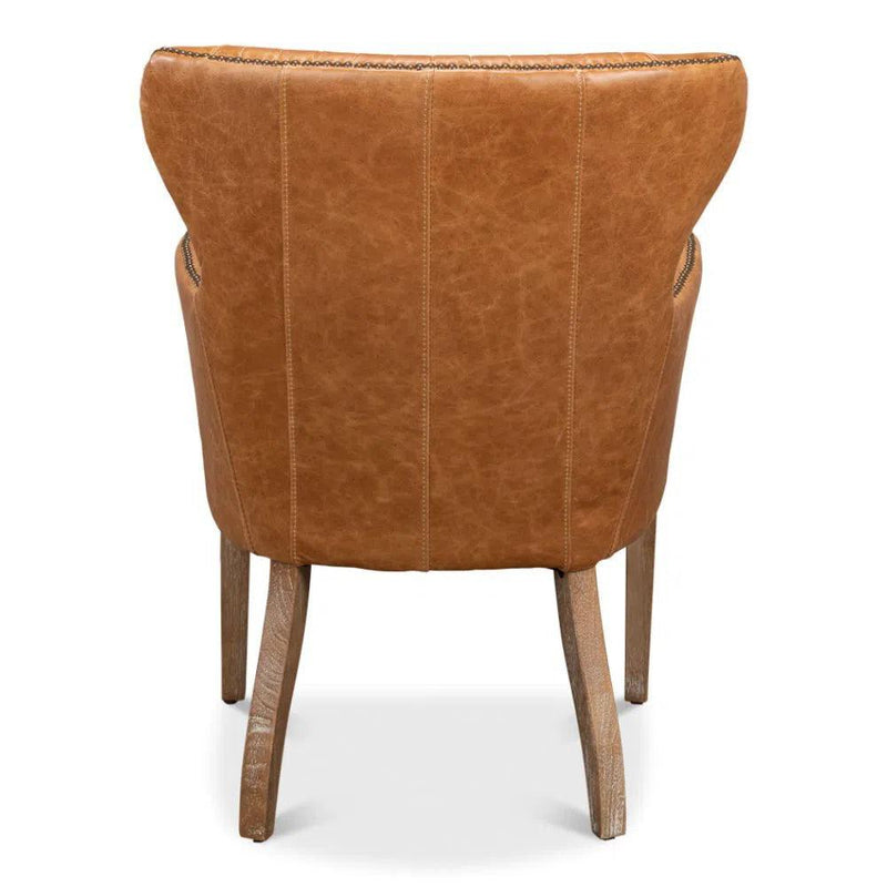 Disel Single Leather Accent Chair Accent Chairs LOOMLAN By Sarreid