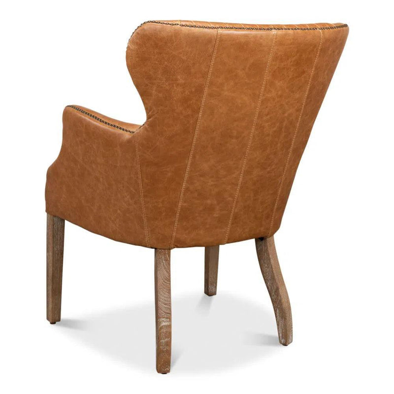 Disel Single Leather Accent Chair Accent Chairs LOOMLAN By Sarreid