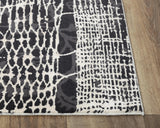 Dish Abstract Black Kitchen Hallway Runner Rug Area Rugs LOOMLAN By LOOMLAN