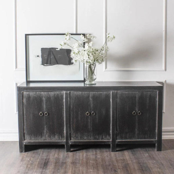 Distressed Black Sideboard Buffet Campana Sideboards LOOMLAN By Peninsula Home