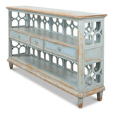 Distressed Blue Console Table With Drawers Console Tables LOOMLAN By Sarreid