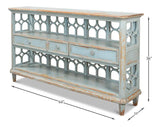 Distressed Blue Console Table With Drawers Console Tables LOOMLAN By Sarreid