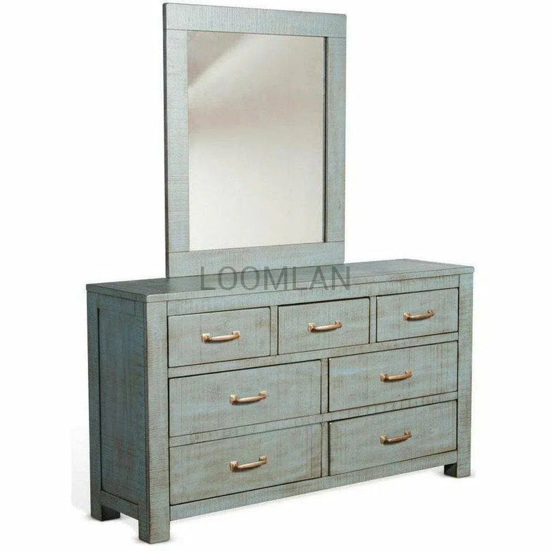 Distressed Blue Ranch House Dresser Dressers LOOMLAN By Sunny D