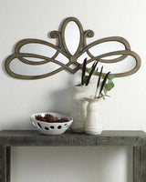 Distressed Grey Wood Frame Decorative Wall Mirror 46" Wide Wall Mirrors LOOMLAN By Jamie Young