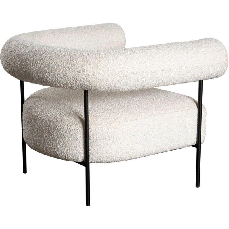 District Accent Chair in Ivory Boucle Fabric Club Chairs LOOMLAN By Diamond Sofa