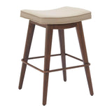 Divat Wood and Steel Beige Counter Stool (Set of 2) Counter Stools LOOMLAN By Zuo Modern