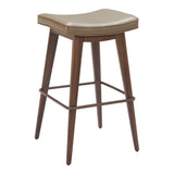 Divat Wood and Steel Taupe Barstool (Set of 2) Bar Stools LOOMLAN By Zuo Modern