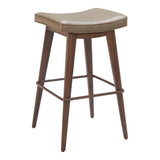 Divat Wood and Steel Taupe Barstool (Set of 2) Bar Stools LOOMLAN By Zuo Modern