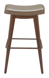 Divat Wood and Steel Taupe Barstool (Set of 2) Bar Stools LOOMLAN By Zuo Modern