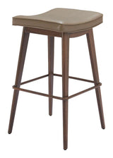 Divat Wood and Steel Taupe Barstool (Set of 2) Bar Stools LOOMLAN By Zuo Modern