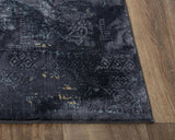 Dive Diamond Black Kitchen Hallway Runner Rug Area Rugs LOOMLAN By LOOMLAN