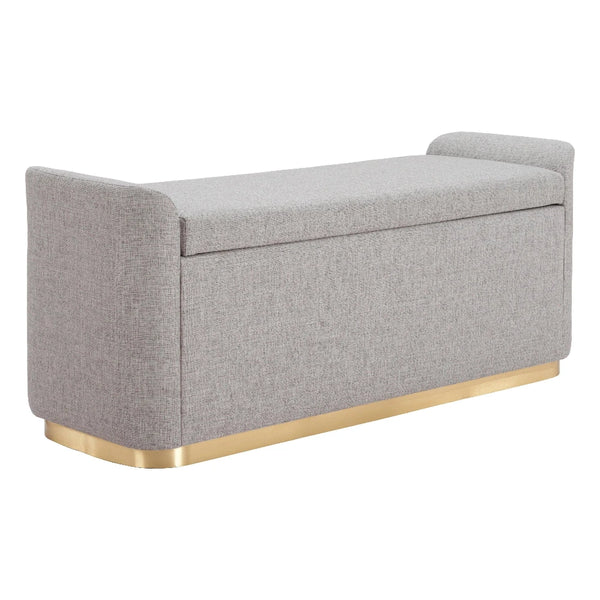 Dobo Gray Storage Bench Bedroom Benches LOOMLAN By Zuo Modern