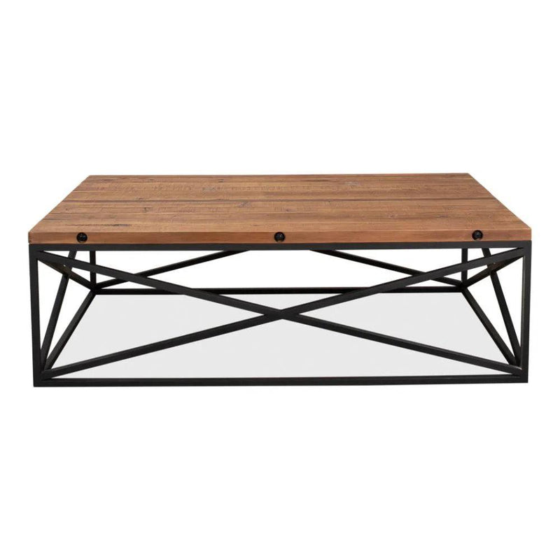 Dockworker Board Coffee Table Reclaimed Wood and Iron Coffee Tables LOOMLAN By Sarreid