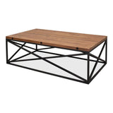 Dockworker Board Coffee Table Reclaimed Wood and Iron Coffee Tables LOOMLAN By Sarreid