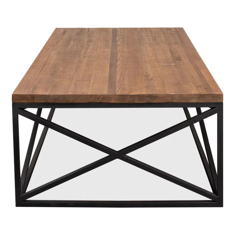 Dockworker Board Coffee Table Reclaimed Wood and Iron Coffee Tables LOOMLAN By Sarreid