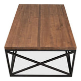 Dockworker Board Coffee Table Reclaimed Wood and Iron Coffee Tables LOOMLAN By Sarreid