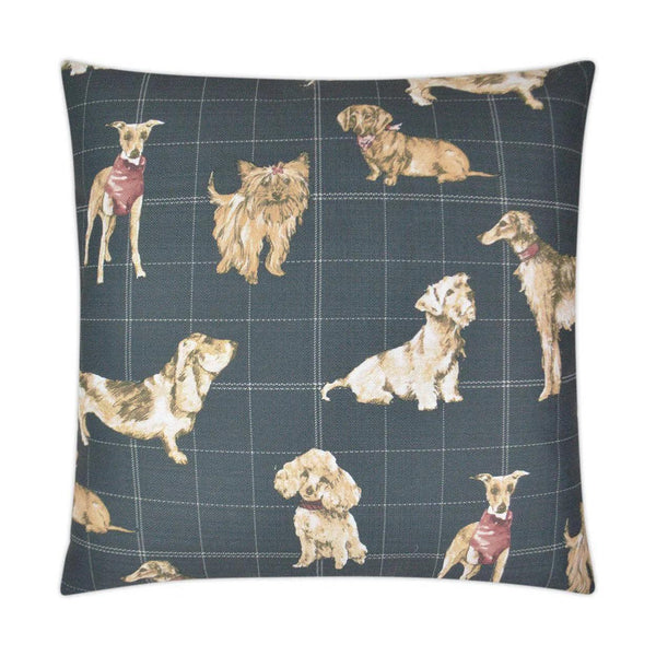 Dog Daze Midnight Black Throw Pillow With Insert Throw Pillows LOOMLAN By D.V. Kap