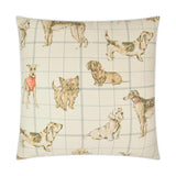 Dog Daze Stone Brown Throw Pillow With Insert Throw Pillows LOOMLAN By D.V. Kap