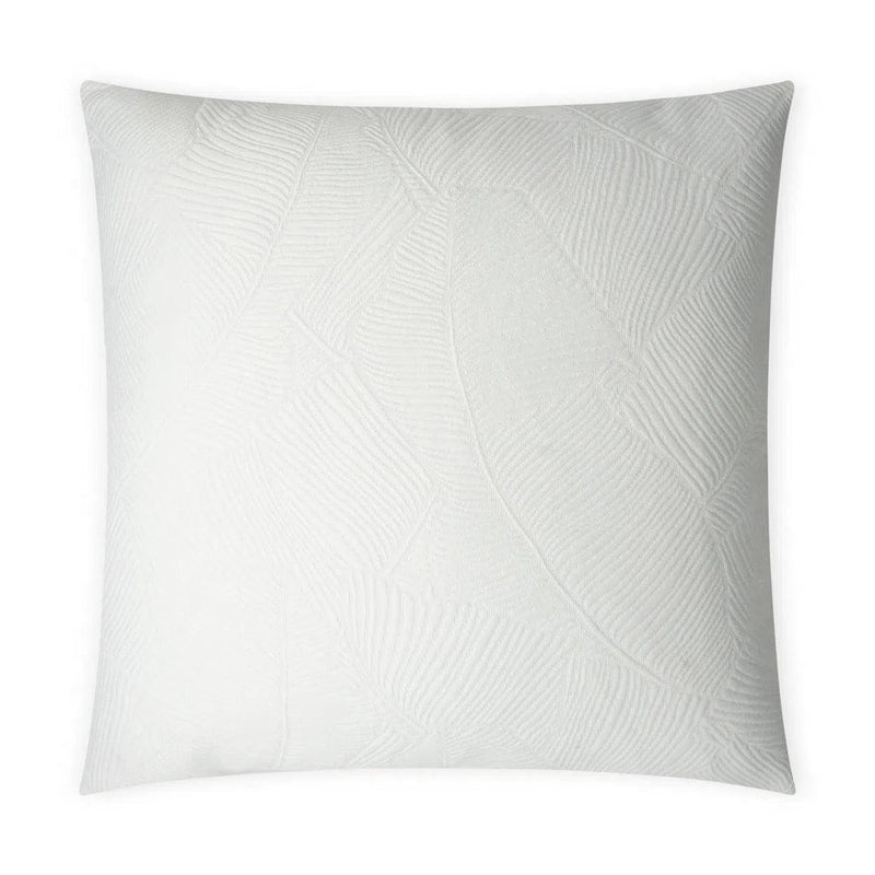 Doheny Floral Textured Solid White Large Throw Pillow With Insert Throw Pillows LOOMLAN By D.V. Kap