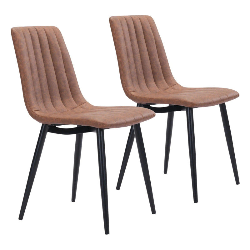 Dolce Leather Upholstered Armless Dining Chair (Set Of 2)