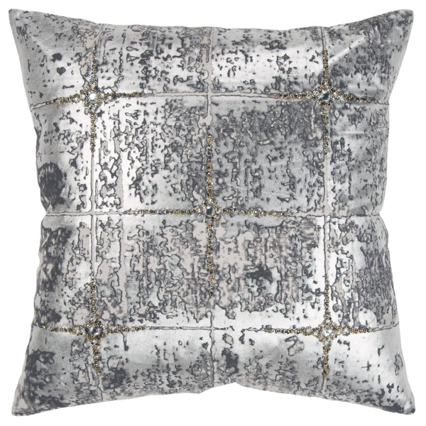 Dolly Metallic Silver Decorative Pillow With Insert Throw Pillows LOOMLAN By LOOMLAN