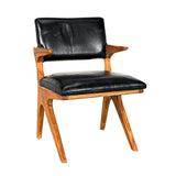 Dolores Chair, Teak with Leather Dining Chairs LOOMLAN By Noir