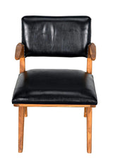 Dolores Chair, Teak with Leather Dining Chairs LOOMLAN By Noir