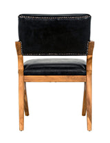 Dolores Chair, Teak with Leather Dining Chairs LOOMLAN By Noir